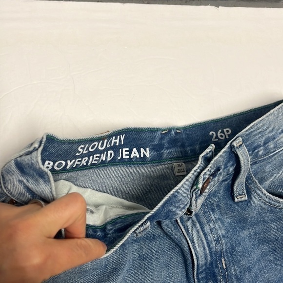 J. Crew Slouchy Boyfriend Jeans with raw hem size 26 petite 100% cotton - Picture 4 of 6